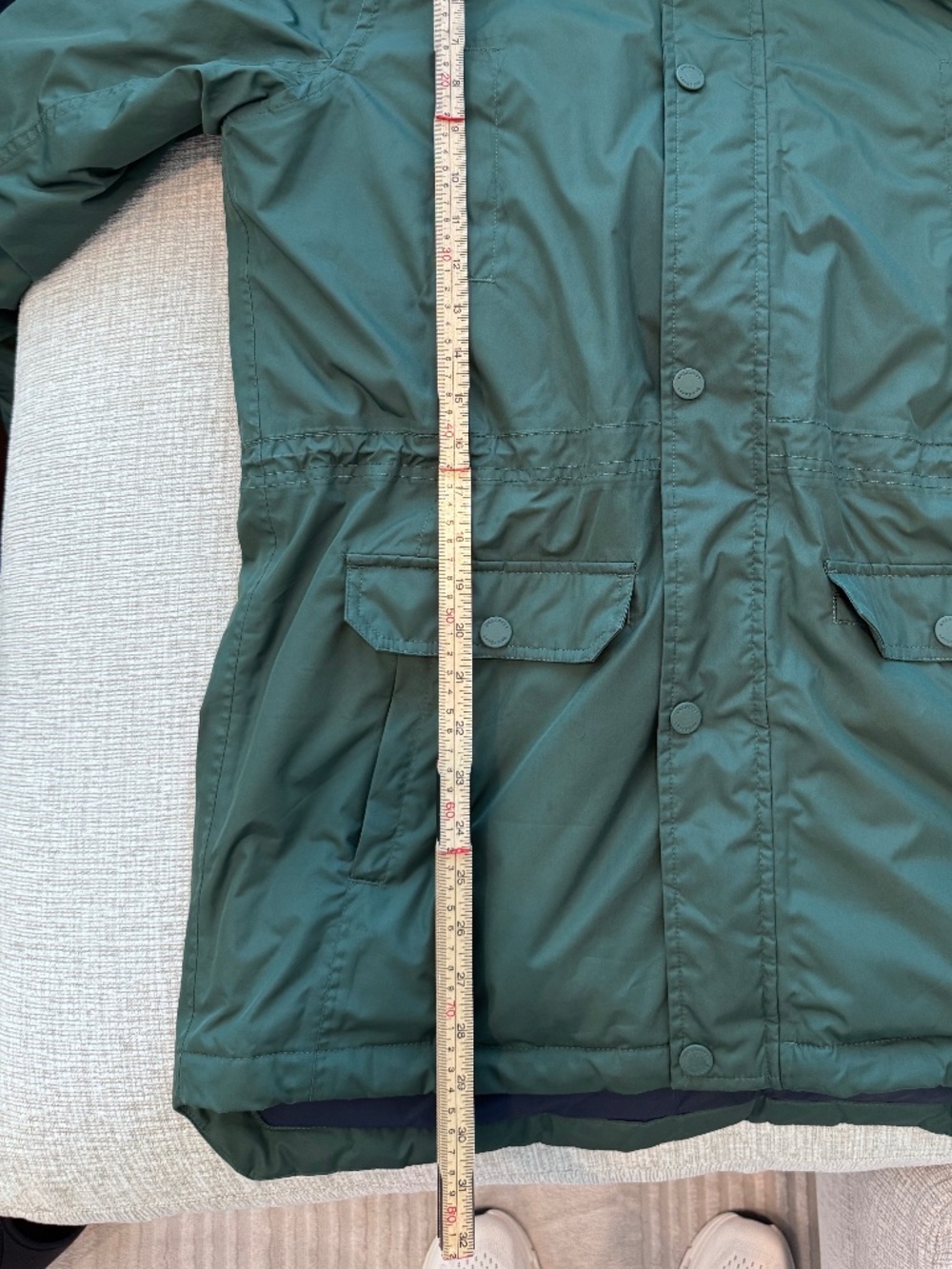 LANDS END Woman’s Down Green Parka w/Hood  Size XXL 12-14 - Picture 14 of 16